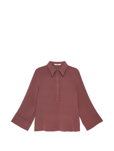 Maliparmi Polo-collar Long Sleeve Shirt In Brown