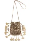 Maliparmi Precious Velvet Beaded Clutch Bag In Neutral