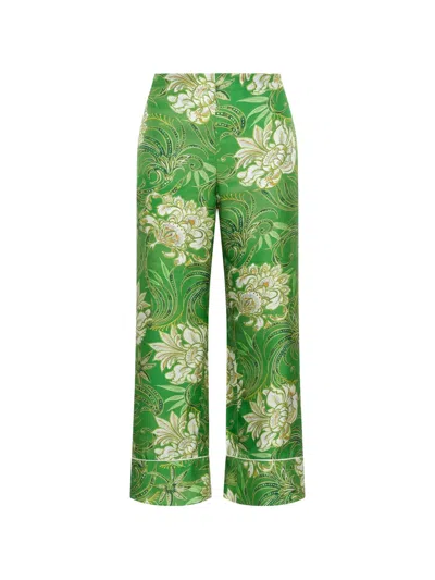 Maliparmi Print Piped Trousers In Green