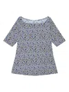 Maliparmi Printed Boat-neck Top In Blue