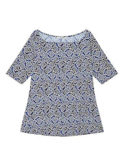 Maliparmi Printed Boat-neck Top In Blue