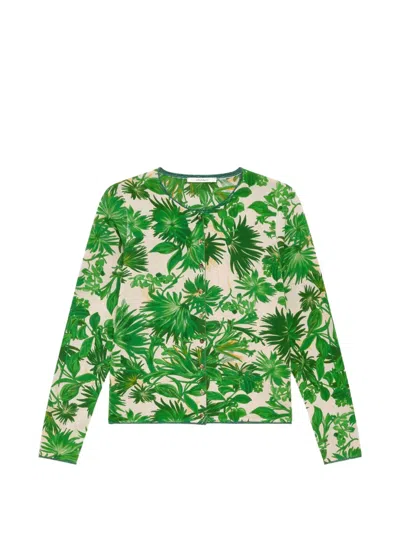 Maliparmi Printed Crew-neck Cardigan In Green