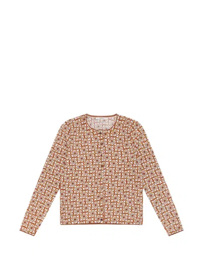 Maliparmi Printed Crew-neck Cardigan In Multi