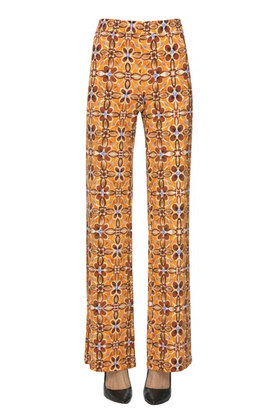 Maliparmi Printed Jersey Trousers In Orange