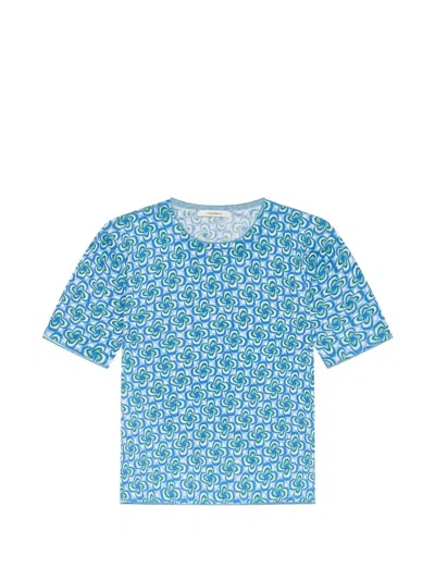 Maliparmi Printed Round-neck T-shirt In Blue