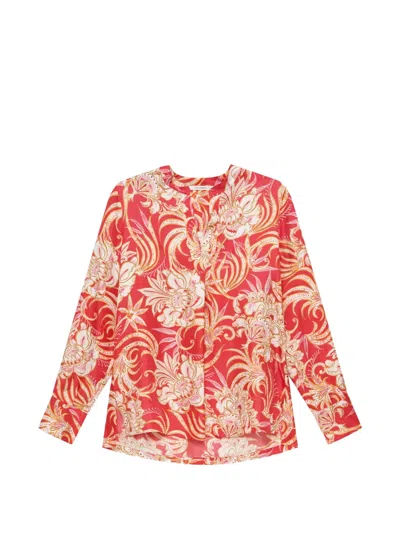 Maliparmi Printed Silk Shirt In Brown