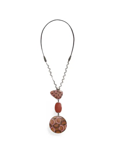 Maliparmi Prints Inside Patchwork Resin Necklace In Multi