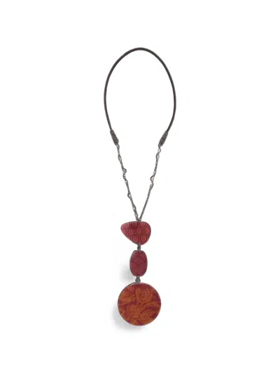 Maliparmi Prints Inside Resins Patchwork Pendant Necklace In Multi