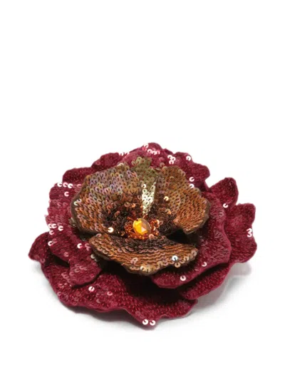 Maliparmi Radiant Flora Sequin-embellished Brooch In Multi