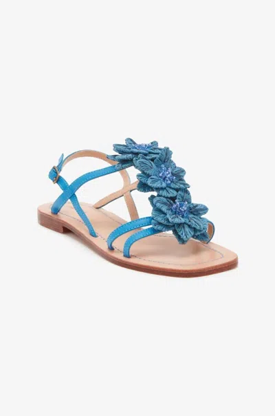 Maliparmi Raffia Sandal In Blue