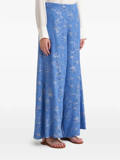 Maliparmi Ramage-print Palazzo Pants In Blue