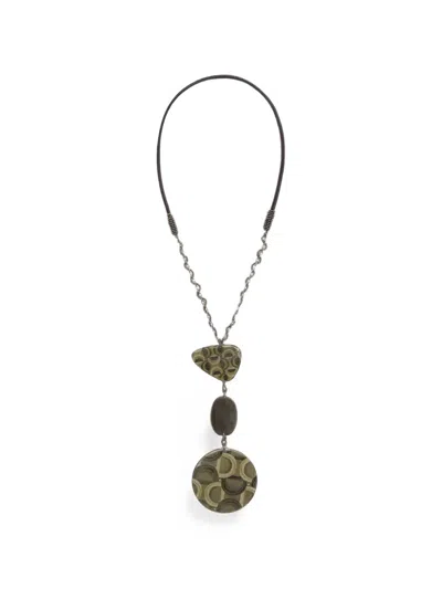 Maliparmi Resin Pendant Necklace In Green