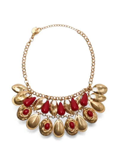 Maliparmi Resin-embellished Drop Necklace In Transparent