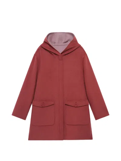 Maliparmi Reversible Hooded Single-breasted Coat In Red