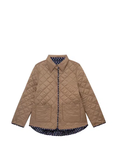 Maliparmi Reversible Quilted Jacquard Coat In Brown