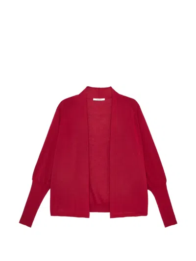 Maliparmi Ribbed-cuff Open-front Cardigan In Red