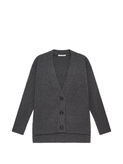 Maliparmi Ribbed-cuff V-neck Cardigan In Gray