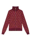Maliparmi Rolling Chain-print Zip-up Cardigan In Burgundy