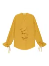 Maliparmi Ruffled-front Blouse In Yellow