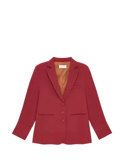 Maliparmi Sablé-texture Long-sleeve Blazer In Red