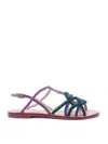 Maliparmi Malìparmi Woman Sandals Blue Size 8 Textile Fibers In Multicolor