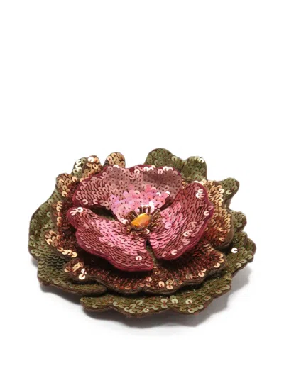Maliparmi Sequin-embellished Flower Brooch In Gold