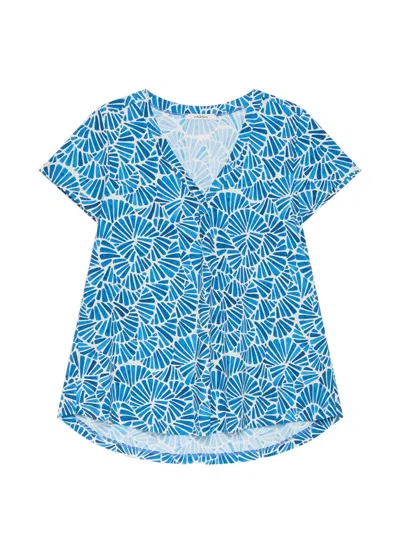 Maliparmi Shell A-line V-neck Top In Blue