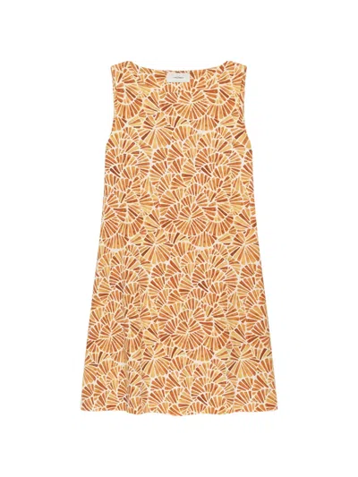 Maliparmi Shell Printed Flared Dress In Brown