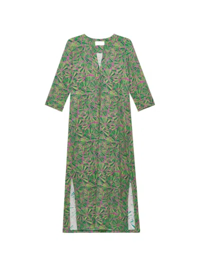 Maliparmi Shell-print Midi Dress In Brown