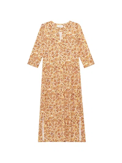Maliparmi Shell-print Midi Dress In Orange