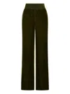 Maliparmi Shirred Velvet Trousers In Green