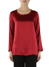 Maliparmi Long-sleeved Silk Blouse In Red
