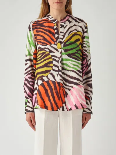 Maliparmi Zebra-print V-neck Kaftan In Neutral