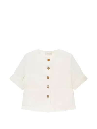 Maliparmi Short-sleeved Boxy Jacket In White