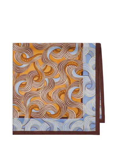 Maliparmi Silk Print Scarf In Blue