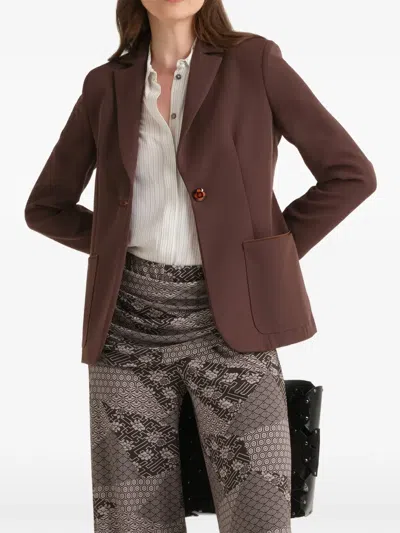Maliparmi Single-breasted Blazer In Brown