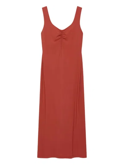 Maliparmi Sleeveless Gathered-neck Midi Dress