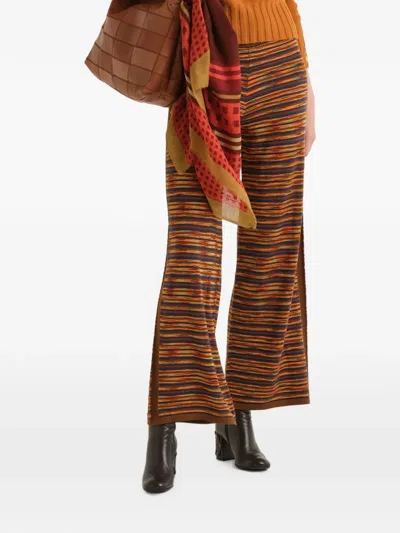 Maliparmi Striped Palazzo Pants In Orange