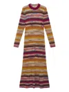 Maliparmi Striped-pattern Mohair Maxi Dress In Multi