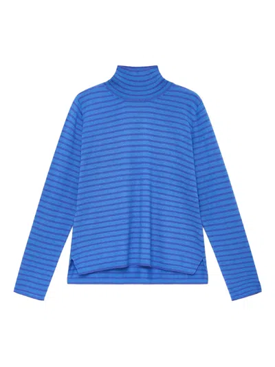 Maliparmi Striped Roll-neck Top In Blue