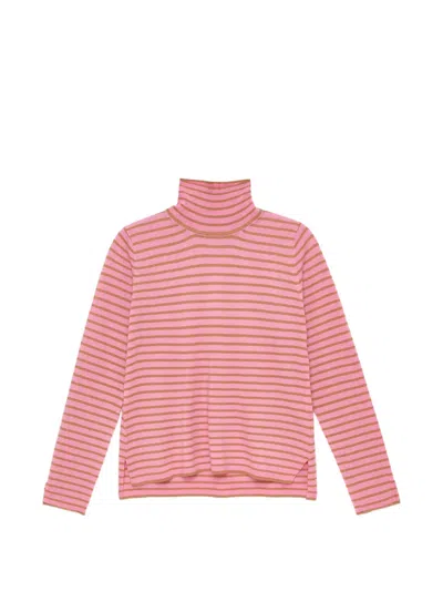 Maliparmi Striped Roll-neck Sweater In Pink