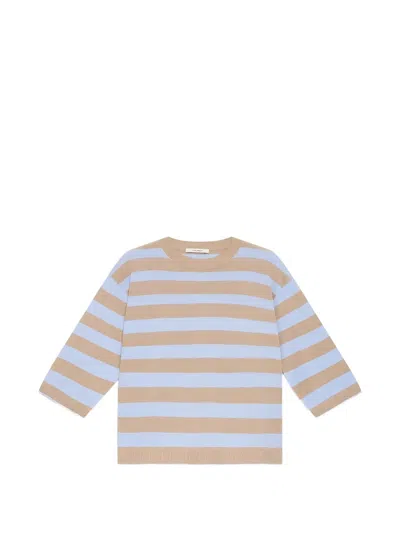 Maliparmi Striped Three-quarter Sleeve T-shirt In Multi