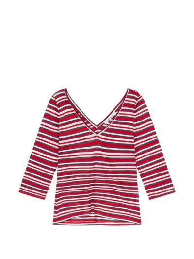 Maliparmi Striped V-neck T-shirt In Multi