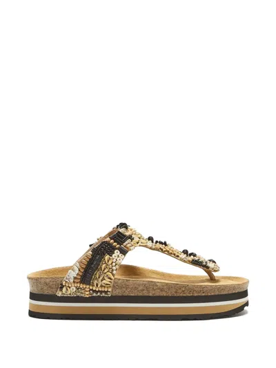 Maliparmi Summer Beads Sandals In Brown
