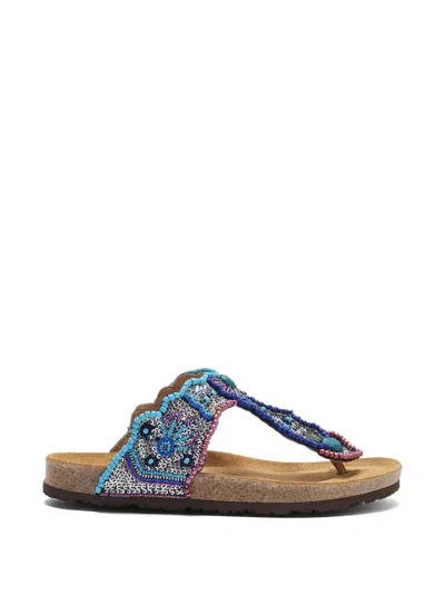 Maliparmi Sunset Paisley Infrabijoux® Bead-embellished Sandals In Multi