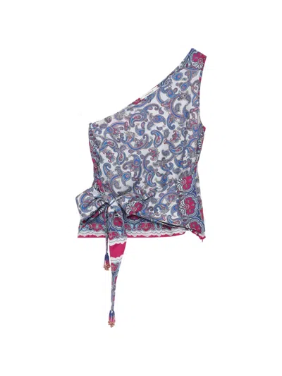 Maliparmi Sunset Paisley One-shoulder Top In Multi