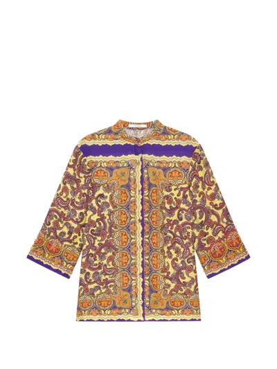 Maliparmi Sunset Paisley Shirt In Brown