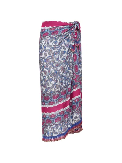 Maliparmi Sunset Paisley-print Skirt In Blue