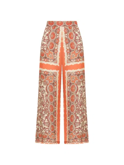 Maliparmi Sunset Paisley-print Trousers In Orange