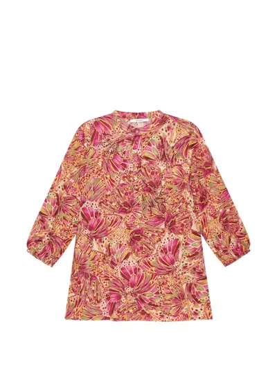 Maliparmi Sweet Butterfly Abstract-print Long-sleeved Shirt In Brown